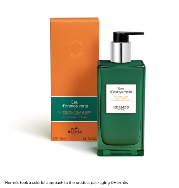 愛馬仕（Hermès）重新設(shè)計(jì)了其Le Bain Hermès個(gè)人護(hù)理系列用玻璃瓶包裝設(shè)計(jì)